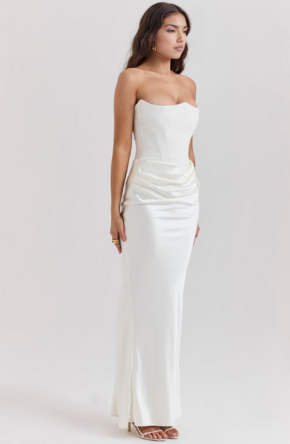Damen Bodycon Kleid Lang Hochzeitsgästekleid Formal