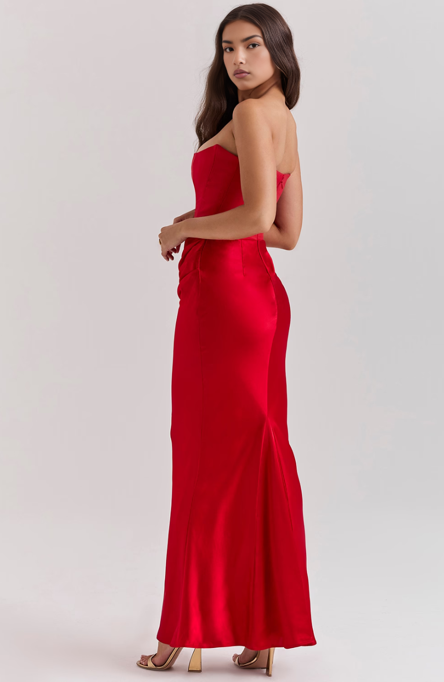 Damen Bodycon Kleid Lang Hochzeitsgästekleid Formal