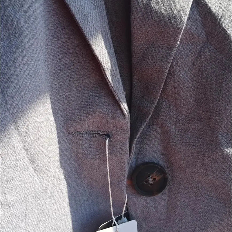 Leinen Blazer Damen Chic Minimalistisch Beige