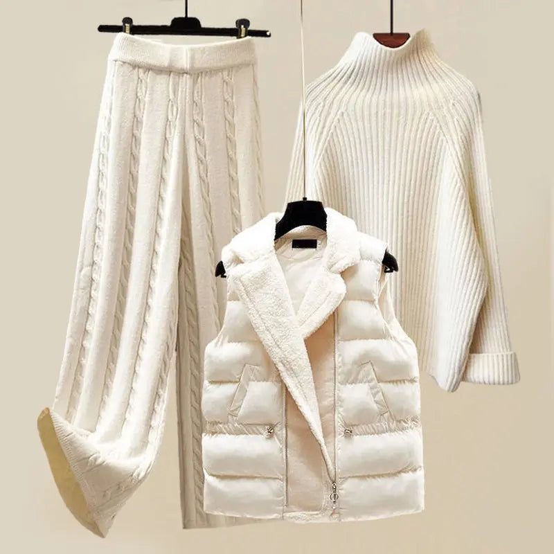 Dreiteiliges Strick-Winter-Set Warm Elegant - BerlinGlamour