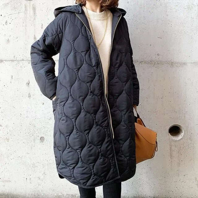 Lange Pufferjacke Warm Leicht Modern Damen - BerlinGlamour