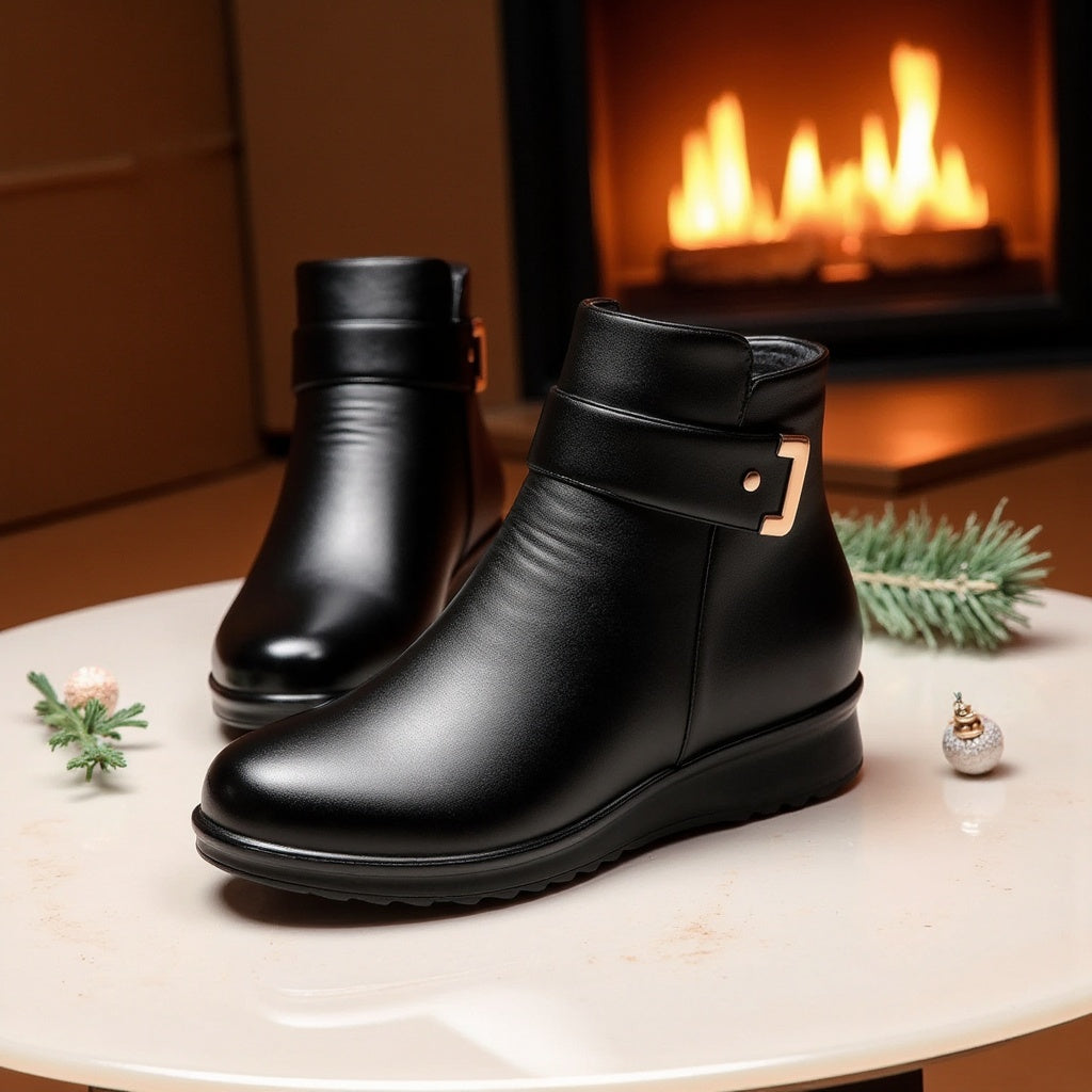 Damen Winterstiefel Warm Fell gefüttert Schnee Stiefel