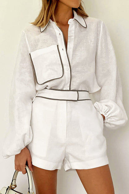 Elegantes Zweiteiler Set Damen Modern Kontrast - BerlinGlamour