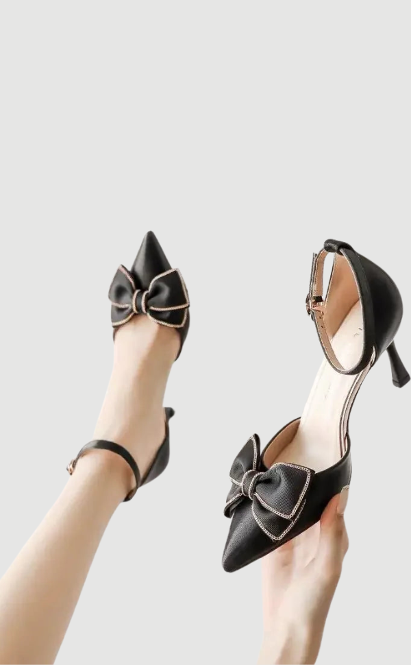 Stilettos Schuhe Spitz Absatz mit Fliege - BerlinGlamour