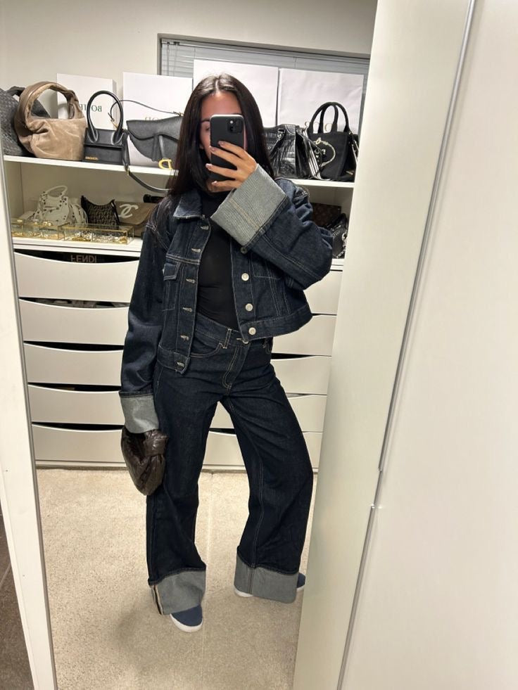 Damen Frühjahrssatz mit Cropped-Jacke und Hose