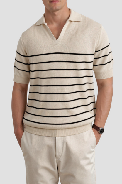 Herren Poloshirt Kurzarm Gestreift Klassisch