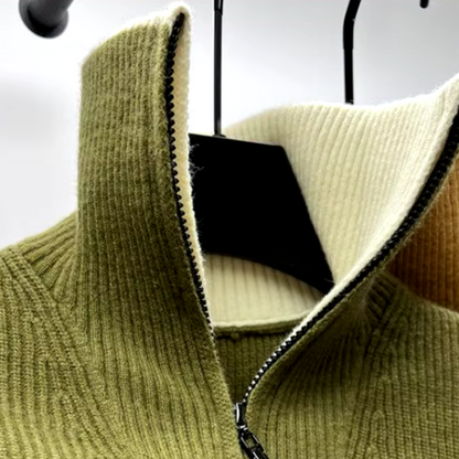 Herren Pullover Stehkragen Reißverschluss Sportlich Modern