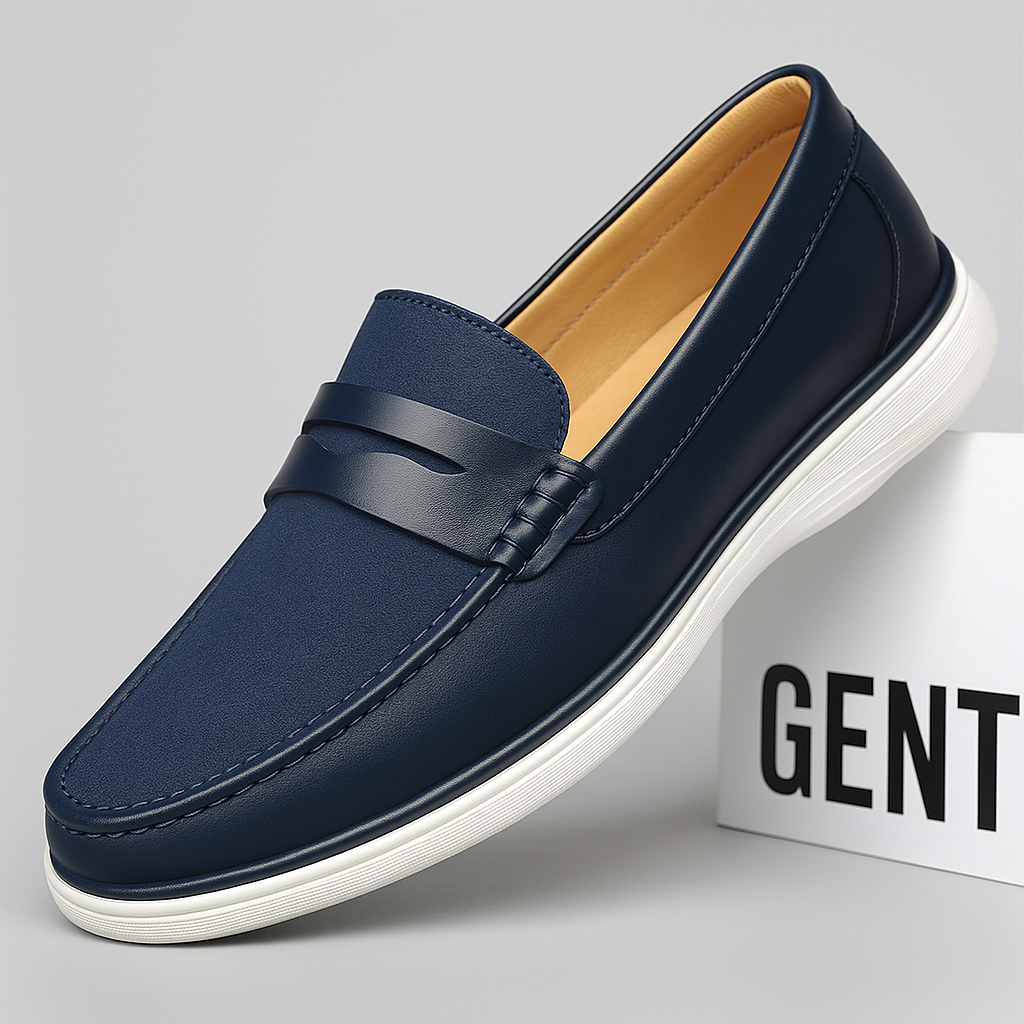 Elegante Herren Loafers Leder Schwarz Modern