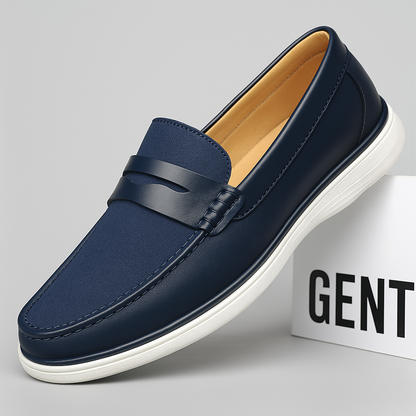 Elegante Herren Loafers Leder Schwarz Modern