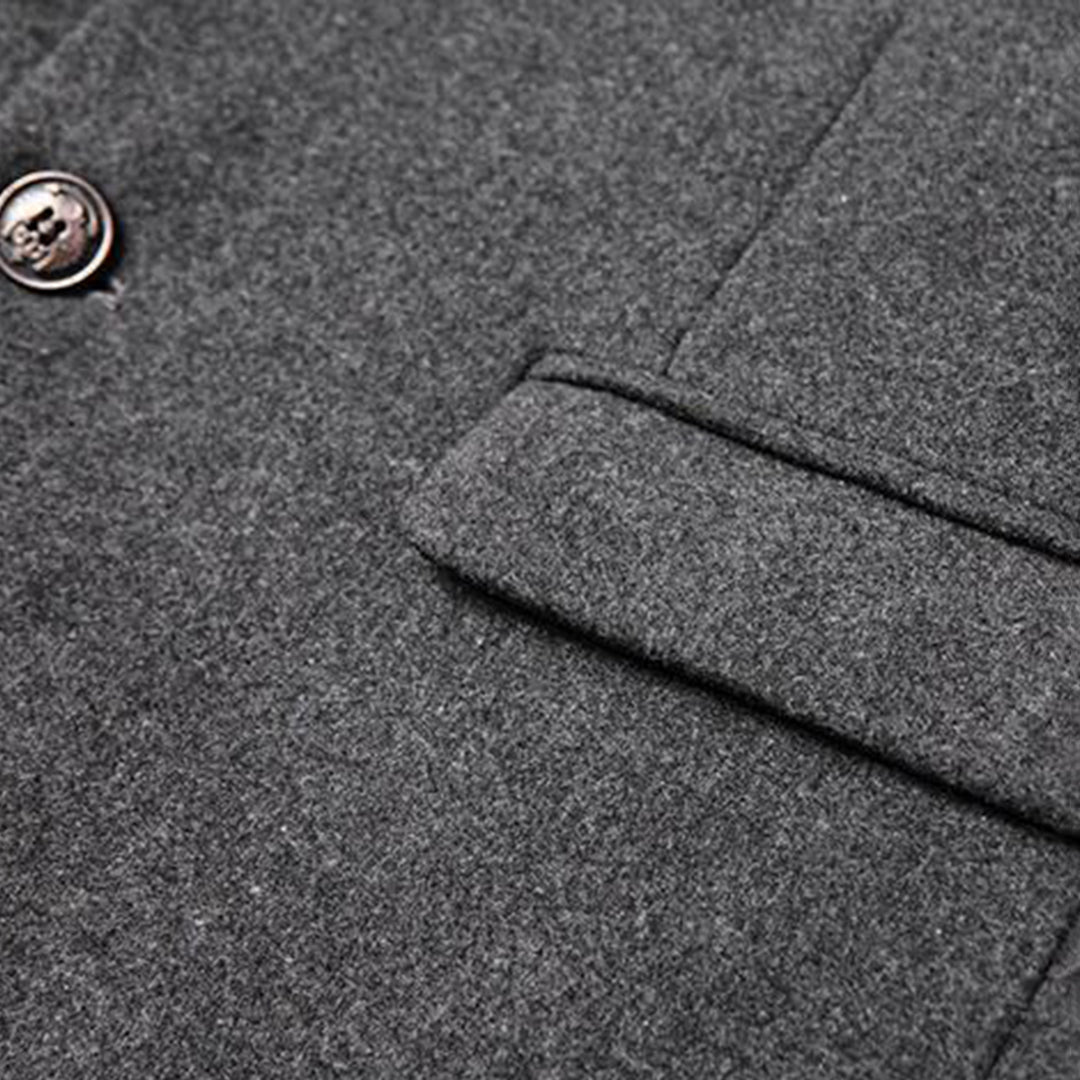 Herren Mantel Elegant Lang Schwarz