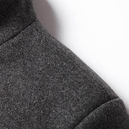 Herren Mantel Elegant Lang Schwarz