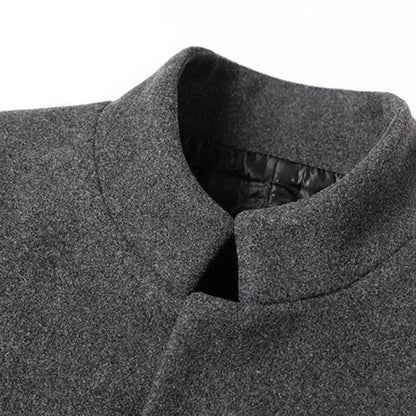 Herren Mantel Elegant Lang Schwarz