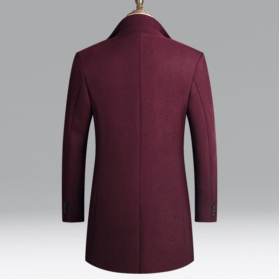 Herren Mantel Elegant Lang Schwarz
