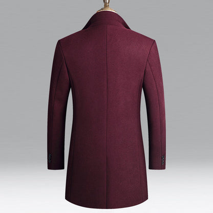 Herren Mantel Elegant Lang Schwarz