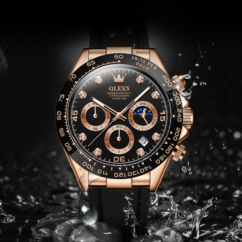 Herren Armbanduhr Edelstahl Elegante Analog