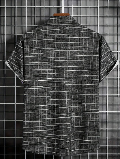 Herren Kurzarmhemd Kariert Büroshirt Modern