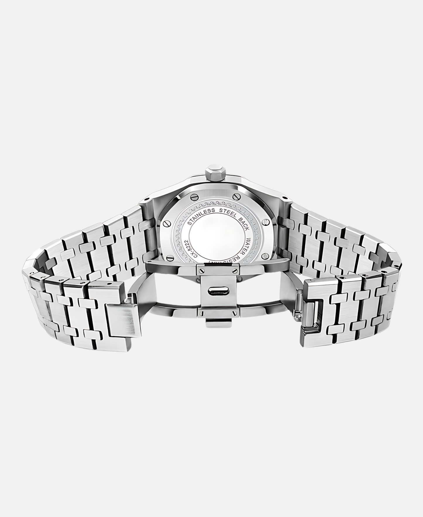 Herren Armbanduhr Edelstahl 41mm Elegant Schwarze Lederband