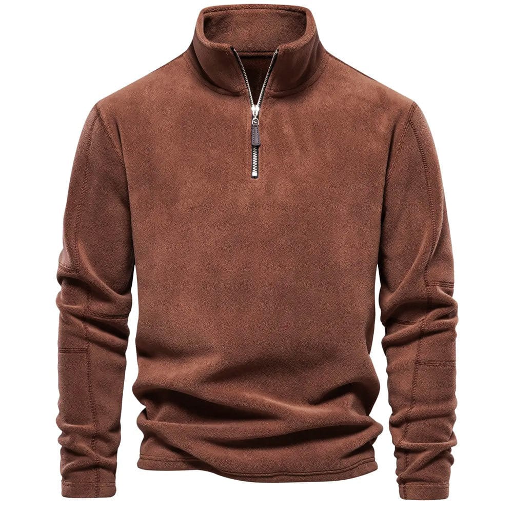 Herren Sweatshirt Klassisch Viertelreißverschluss Bequem - BerlinGlamour