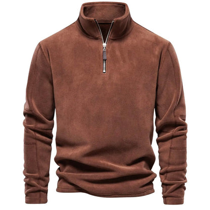 Herren Sweatshirt Klassisch Viertelreißverschluss Bequem - BerlinGlamour