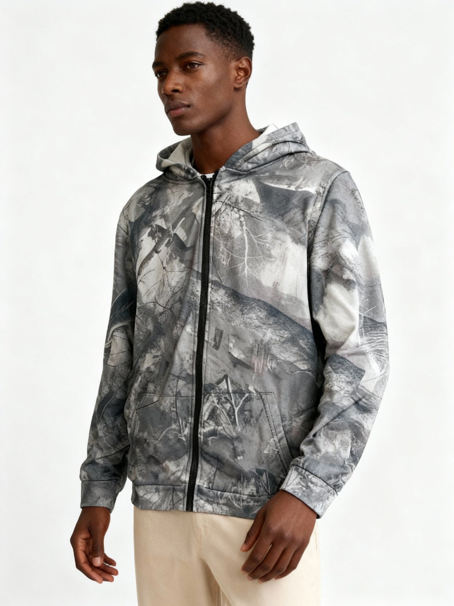 Camo Kapuzenpulli Übergröße Bequem Modern - BerlinGlamour