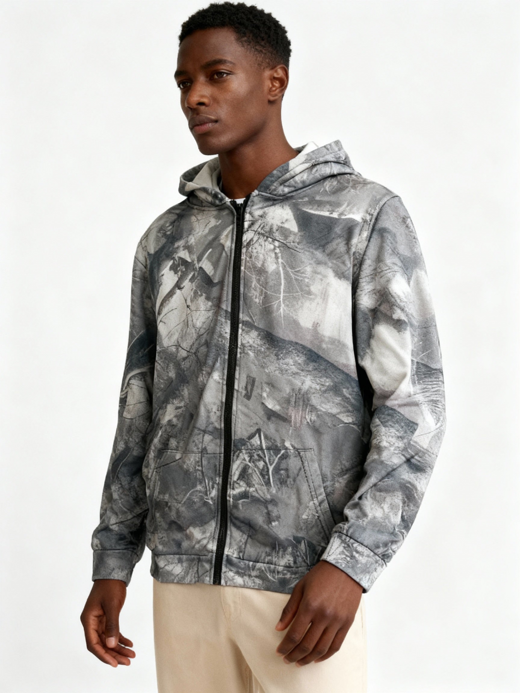 Camo Kapuzenpulli Übergröße Bequem Modern - BerlinGlamour