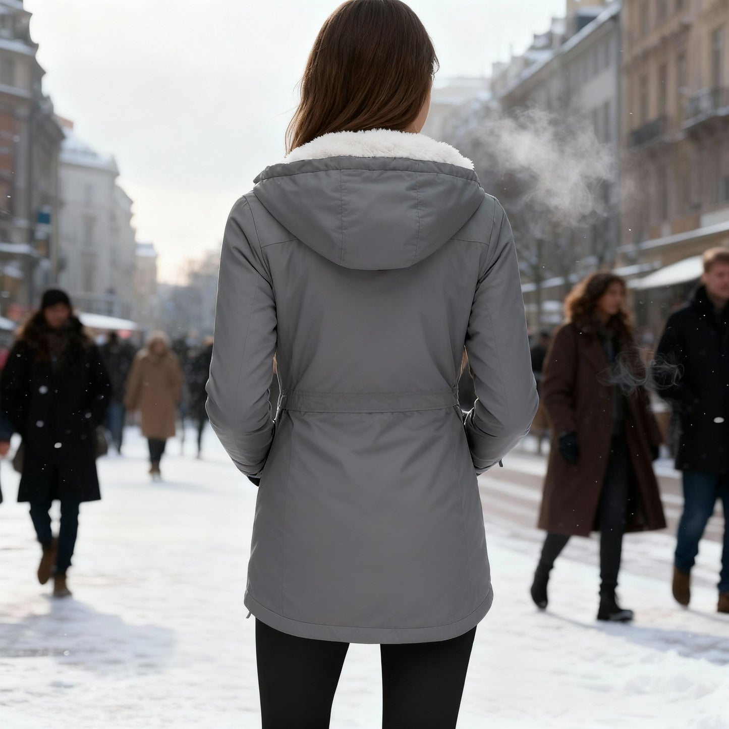 Warme Winterjacke Damen Wasserfest Thermo Langmantel