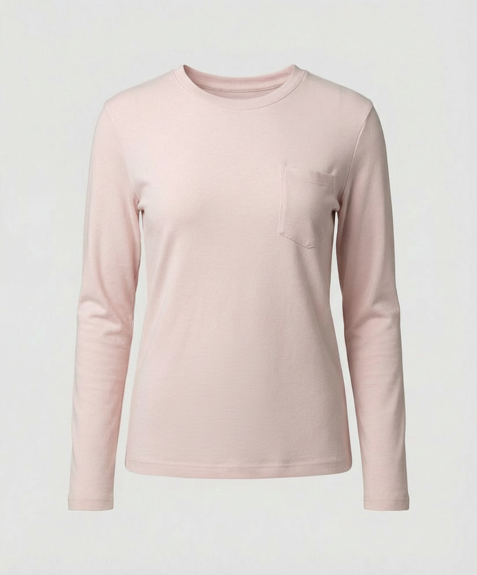 Damen Langarmshirt Rundhals Loose Fit Bequem
