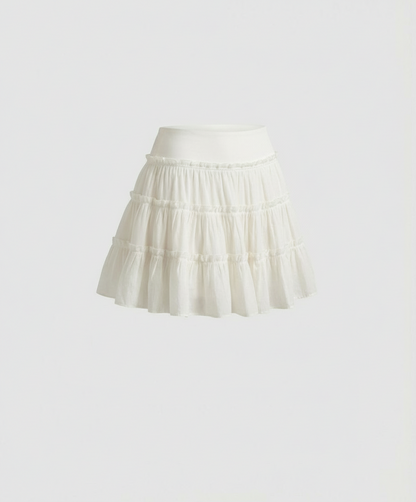 Damen Faltenrock High Waist A-Linie Knie-lang