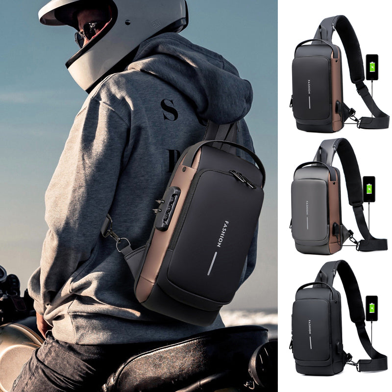 Sichere Umhängetasche mit USB-Ladefunktion und Anti-Diebstahl