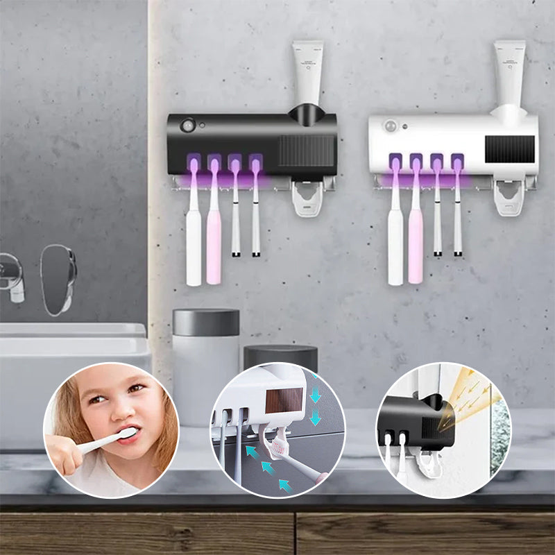 Zahnbürstenhalter UV Sterilisator Mit Zahnpastaspender Wandmontage