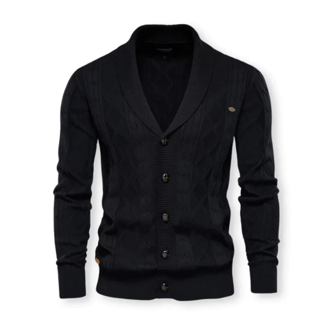 Herren Strickjacke Schalkragen Elegante Klassik