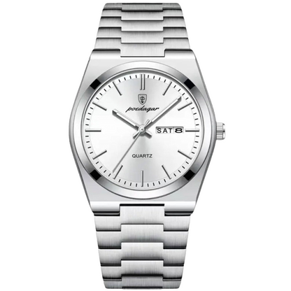 Herren Armbanduhr 41mm Edelstahl Schwarz Elegant