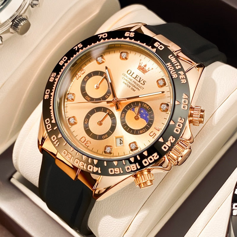 Herren Armbanduhr Edelstahl Elegante Analog