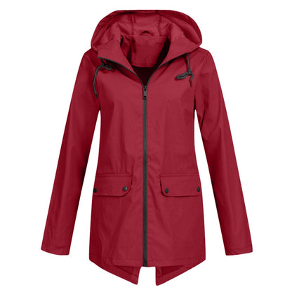 Damen Winterjacke Warm mit Kapuze Reißverschluss