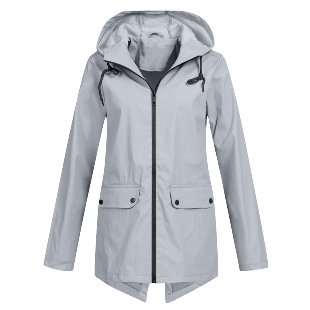 Wasserdichte Lange Winterjacke Mit Kapuze Schwarz