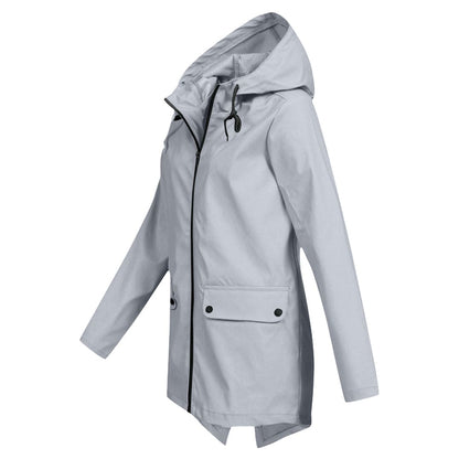 Damen Winterjacke Warm mit Kapuze Reißverschluss