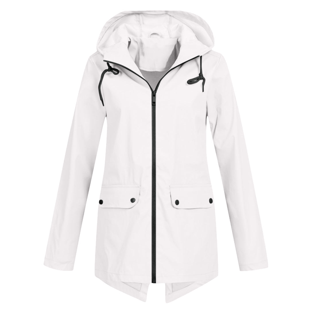 Wasserdichte Lange Winterjacke Mit Kapuze Schwarz