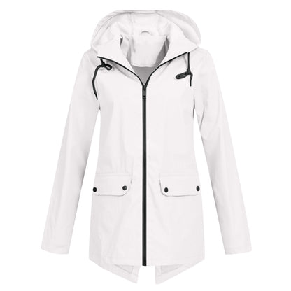 Wasserdichte Lange Winterjacke Mit Kapuze Schwarz