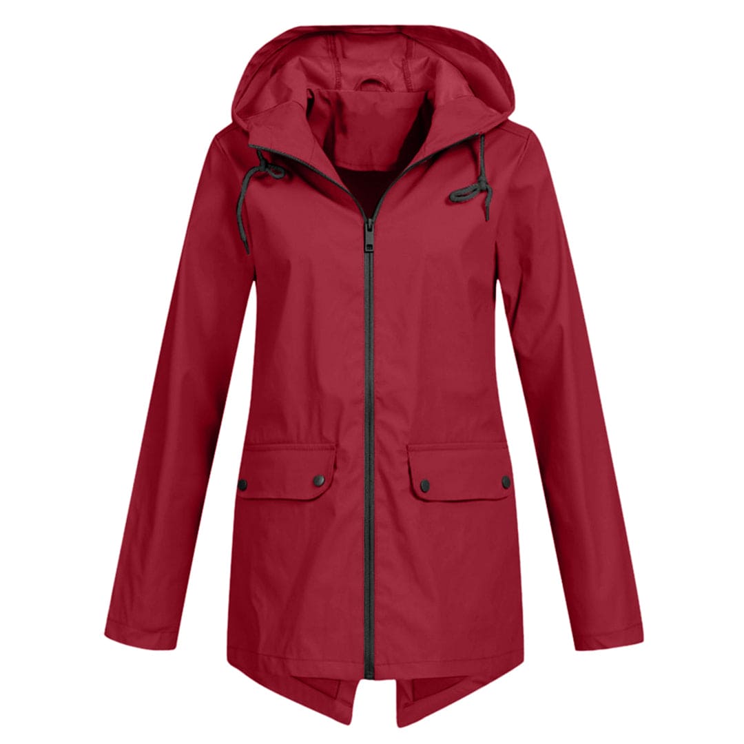 Damen Jacke mit Kapuze Reißverschluss und Taschen