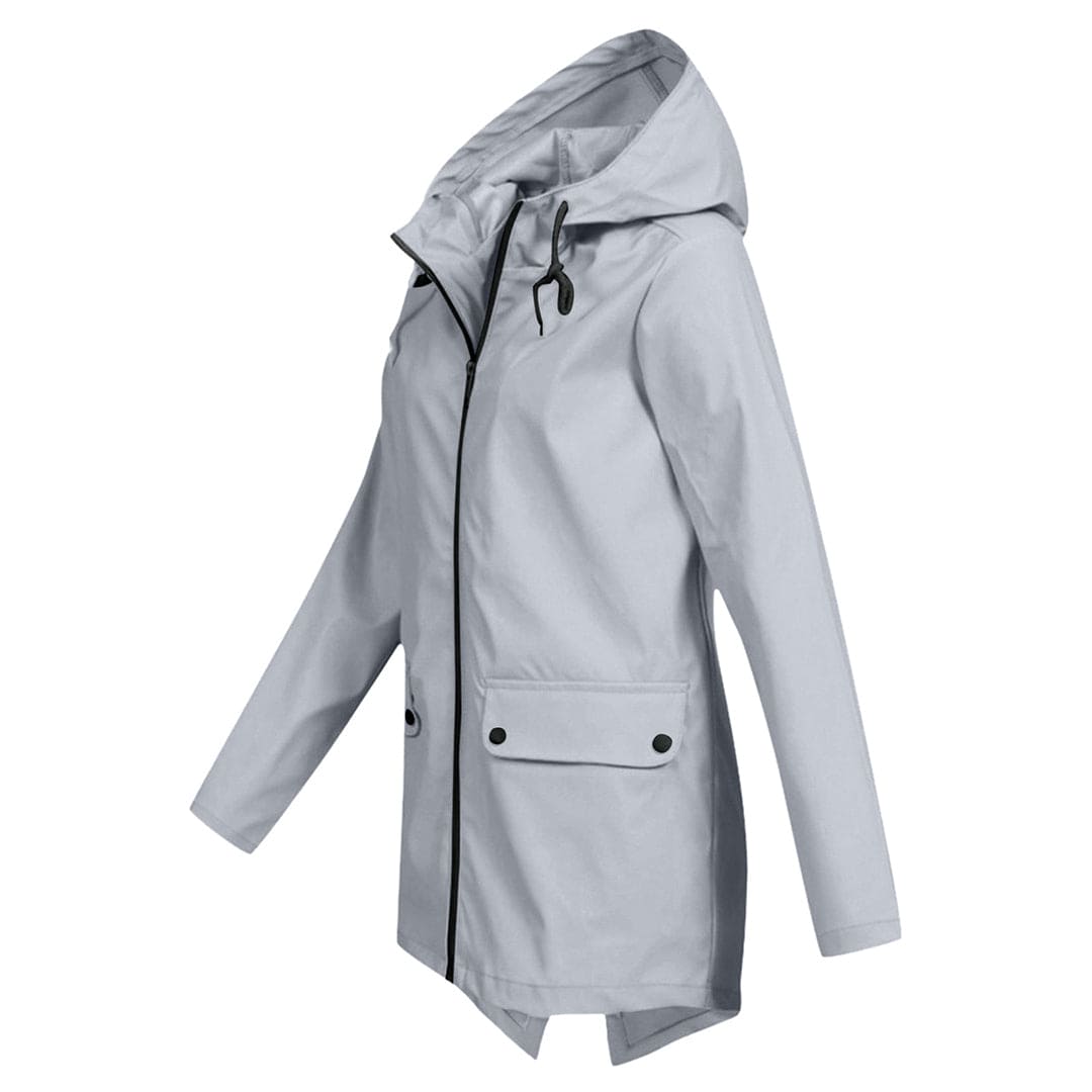 Damen Jacke mit Kapuze Reißverschluss und Taschen
