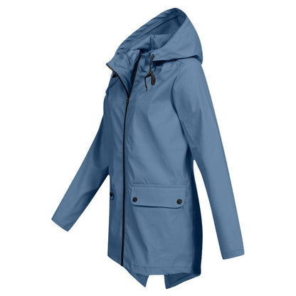 Damen Jacke mit Kapuze Reißverschluss und Taschen