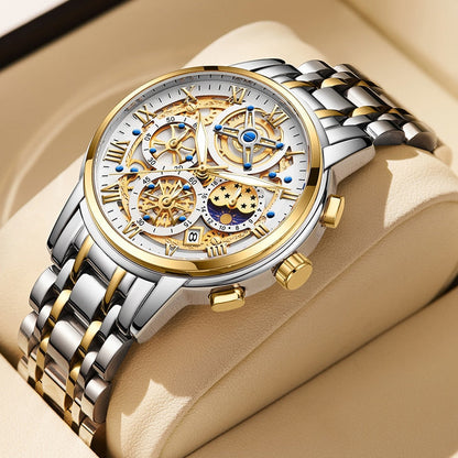 Herren Armbanduhr Automatik Edelstahl Schweizer Qualität - BerlinGlamour