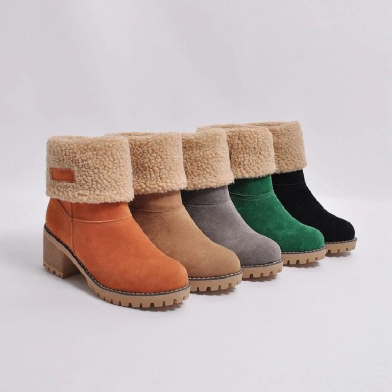 Damenstiefel Warm Gefüttert Winterstiefel Schneesicher