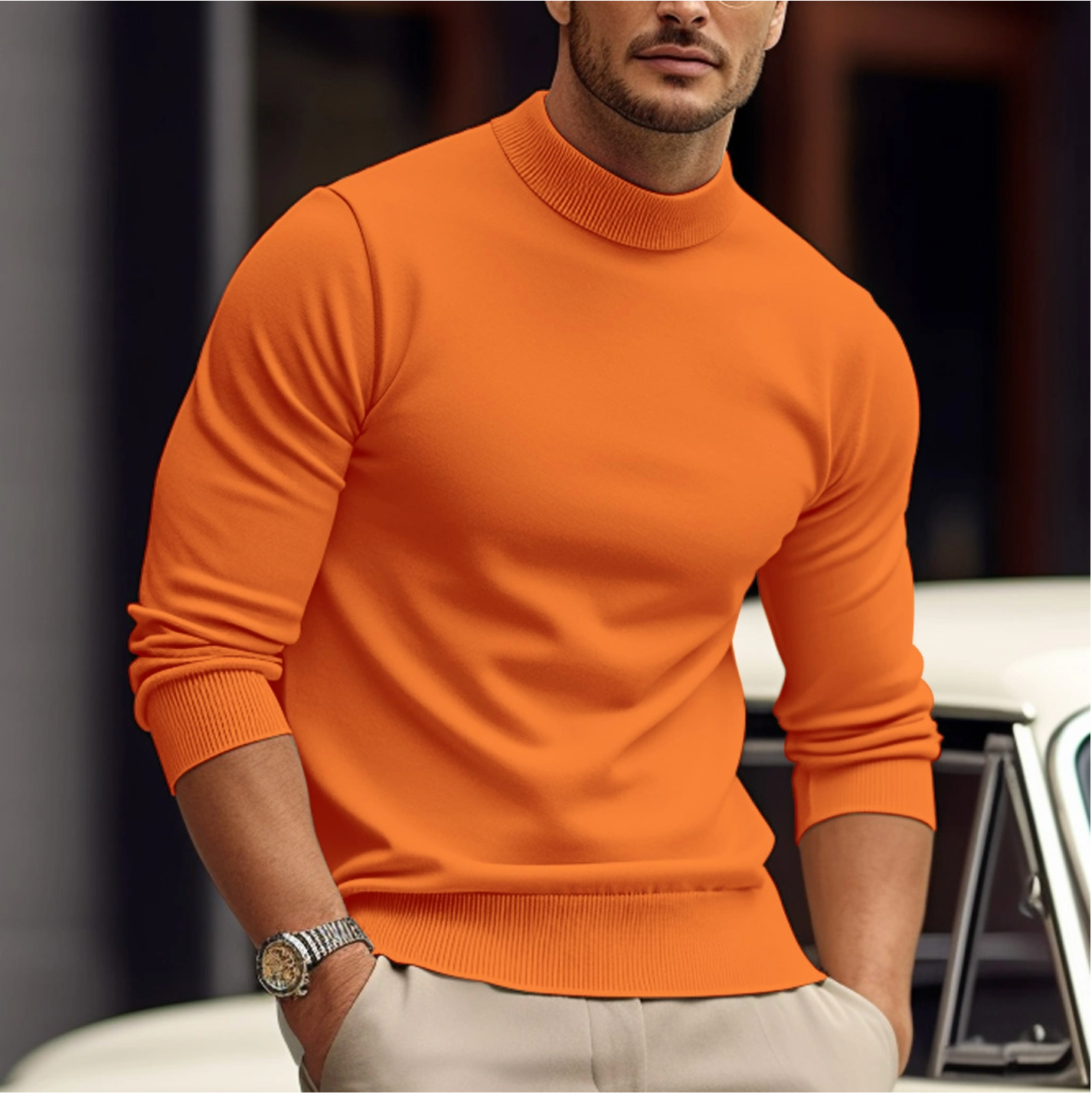 Herren Pullover Weich Baumwolle Modern Stilvoll