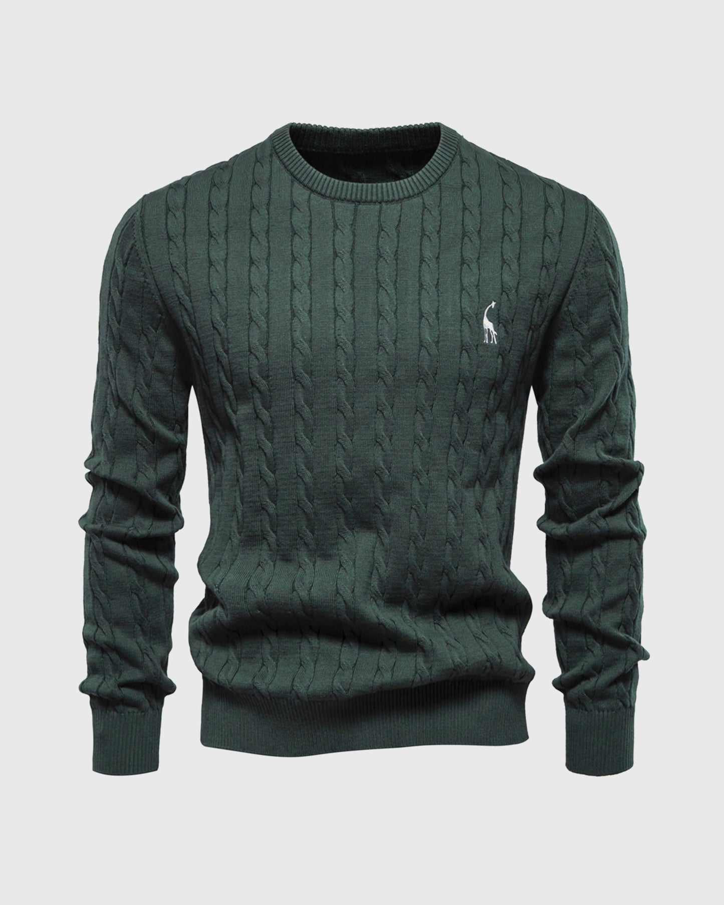 Herren Strickpullover Zopfmuster Baumwolle Bequem