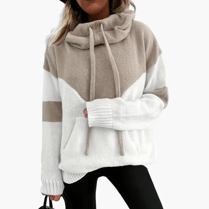 Farbblock Kapuzenpullover für Damen 0