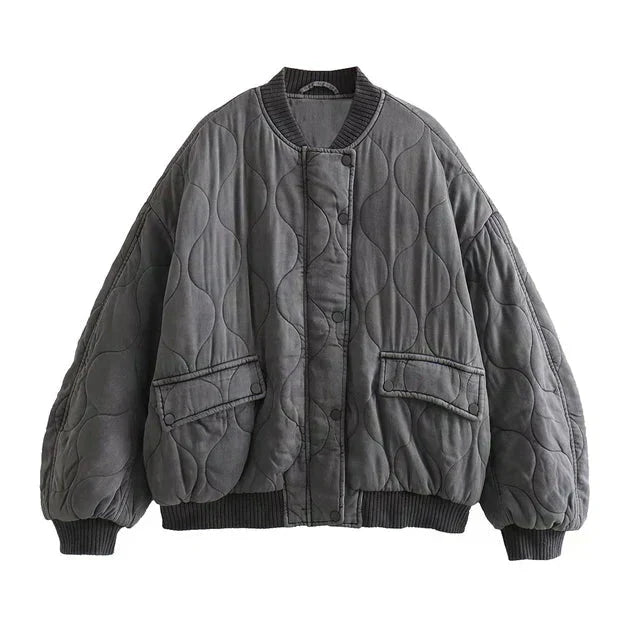 Gesteppte Damenjacke Oversized Quilted Bomber