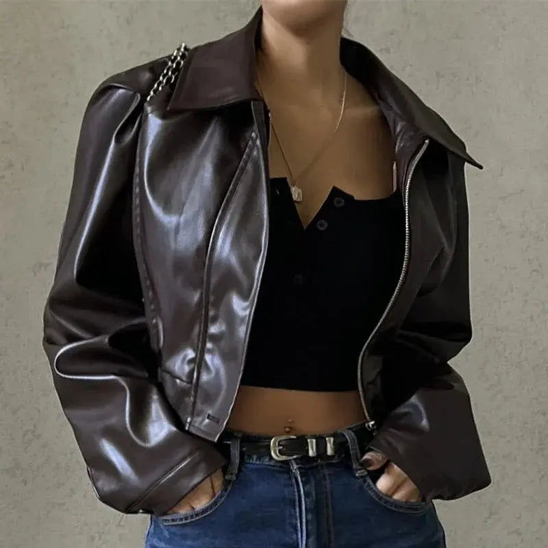 Gercy | Übergroße Kunstlederjacke Zendoo.de