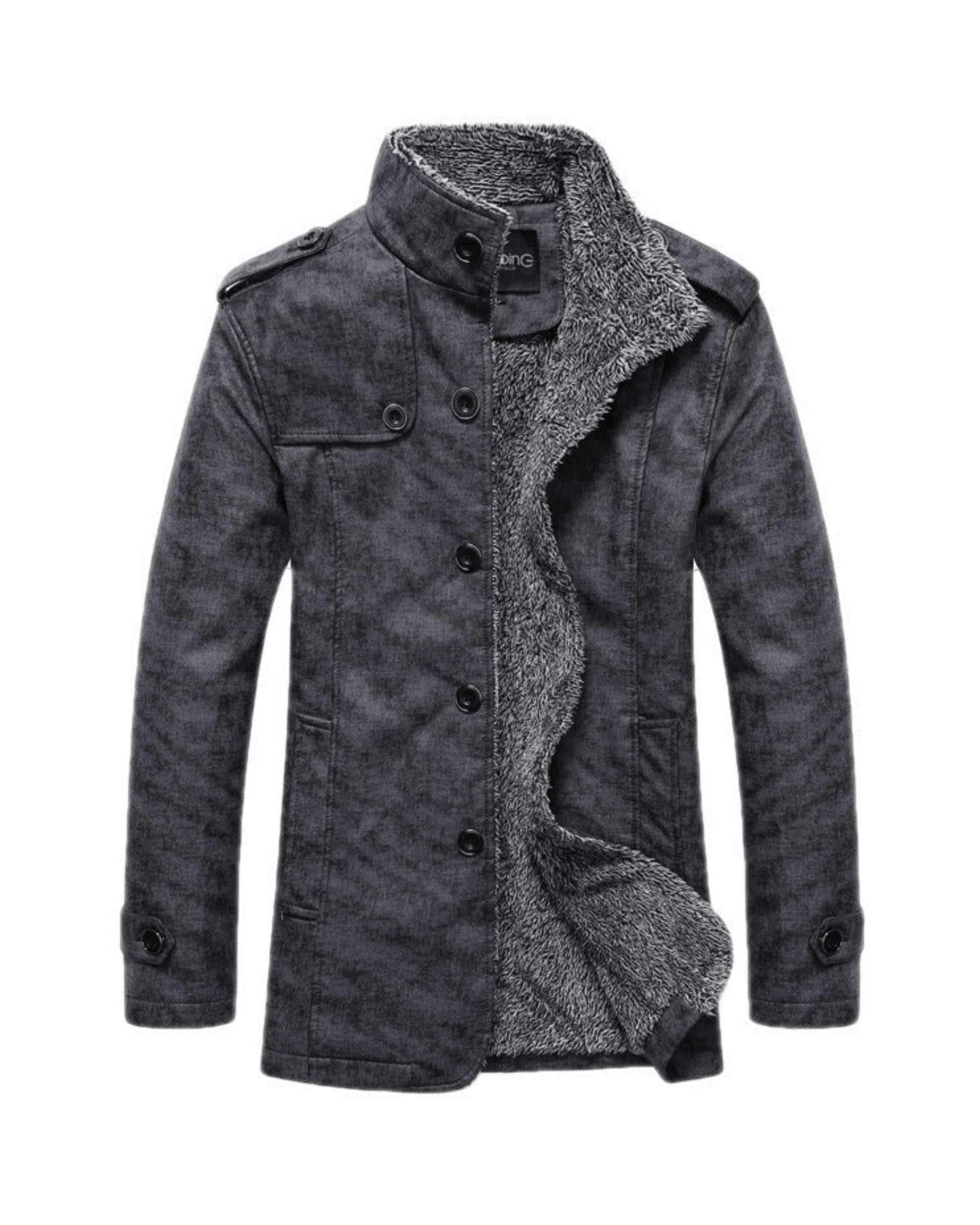Herren Winterjacke Warm Stehkragen Fellgefüttert - BerlinGlamour
