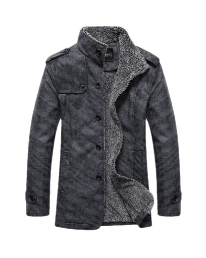 Herren Winterjacke Warm Stehkragen Fellgefüttert - BerlinGlamour